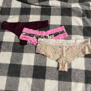 3 small pink undies. Used but like new. Great condition.
